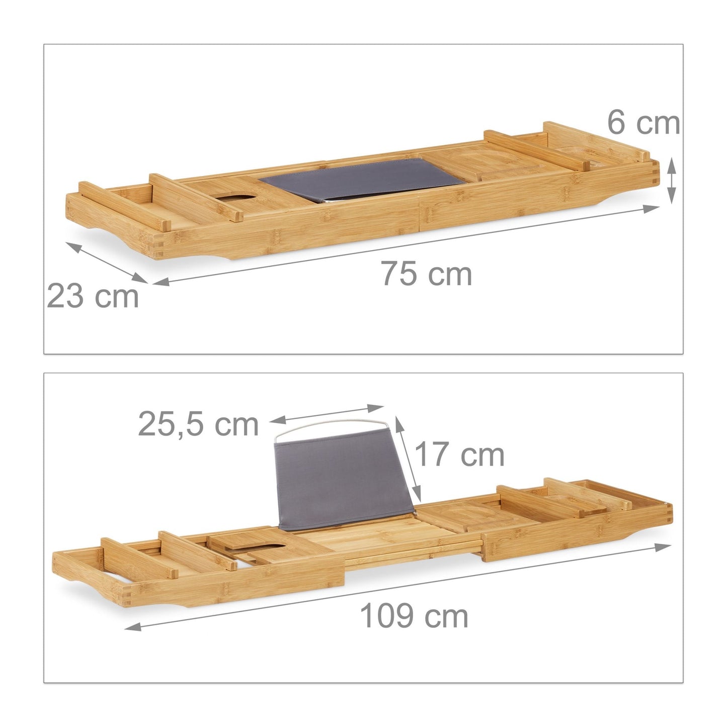 RelaxDays Bamboo Bathtub Caddy - Bamboo Bathrooms