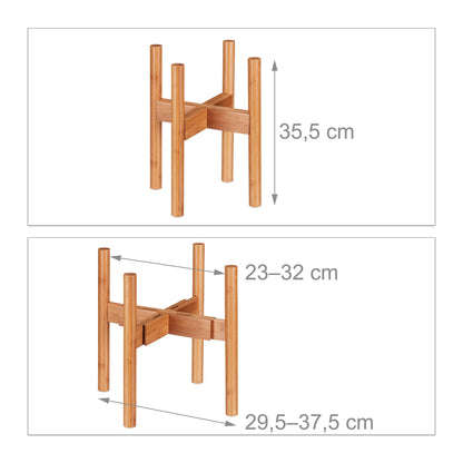 RelaxDays Adjustable Bamboo Plant Stand - Bamboo