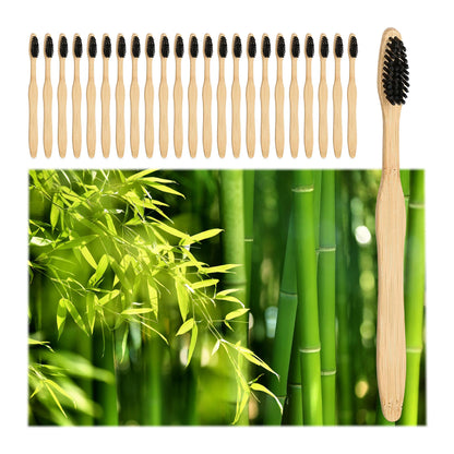 Relaxdays Bamboo Toothbrushes Set of 24