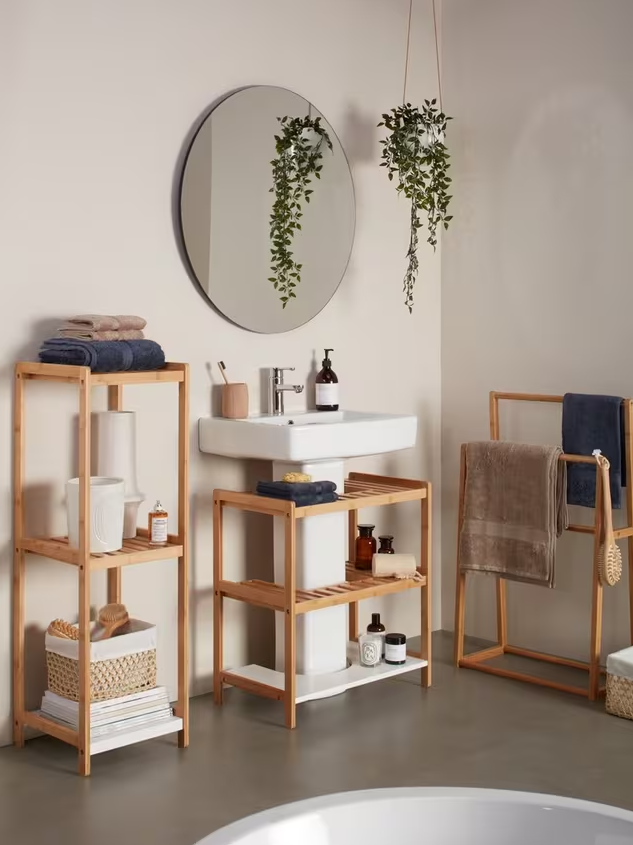 John Lewis ANYDAY Bamboo Under-Sink Shelves