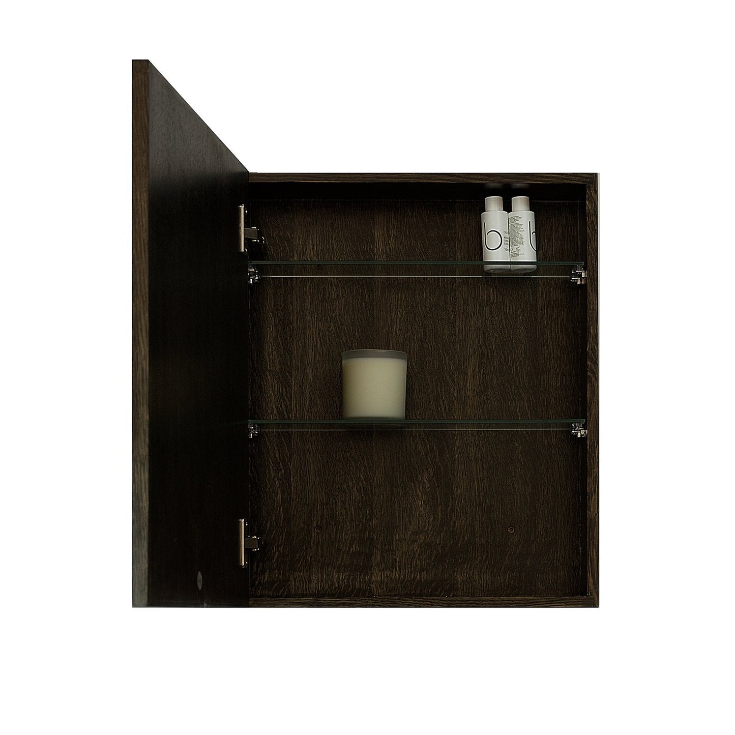 Bathroom Mirror Cabinet 550 - Dark Oak - Bamboo Bathrooms