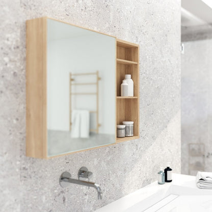 Bathroom Mirror Cabinet 550 - Natural Oak - Bamboo Bathrooms