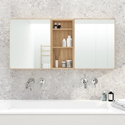 Bathroom Mirror Cabinet 550 - Natural Oak - Bamboo Bathrooms