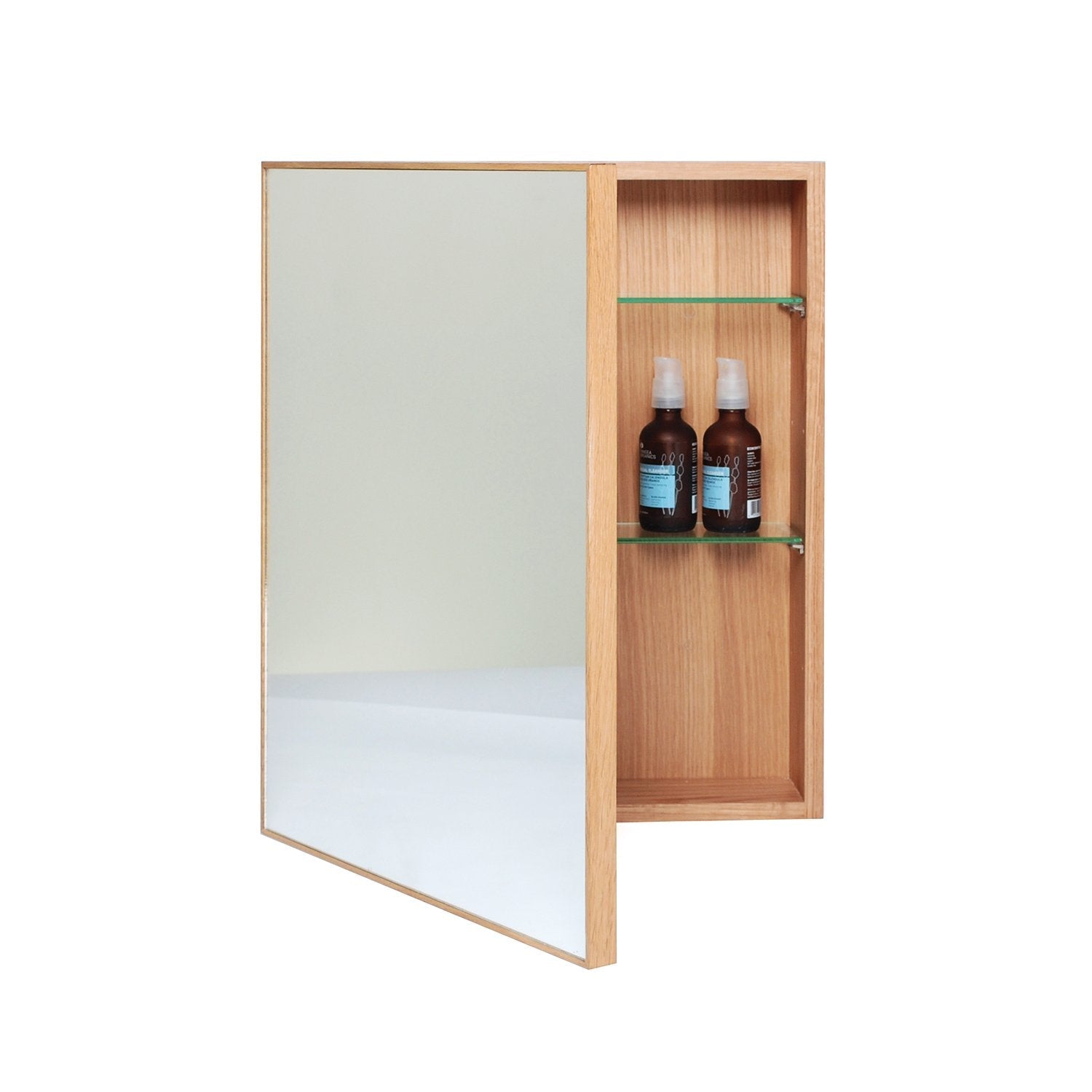 Bathroom Mirror Cabinet 550 - Natural Oak - Bamboo Bathrooms