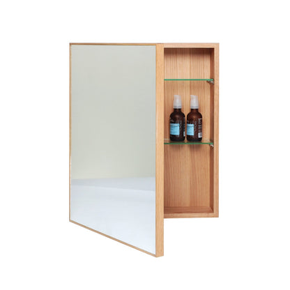 Bathroom Mirror Cabinet 550 - Natural Oak - Bamboo Bathrooms