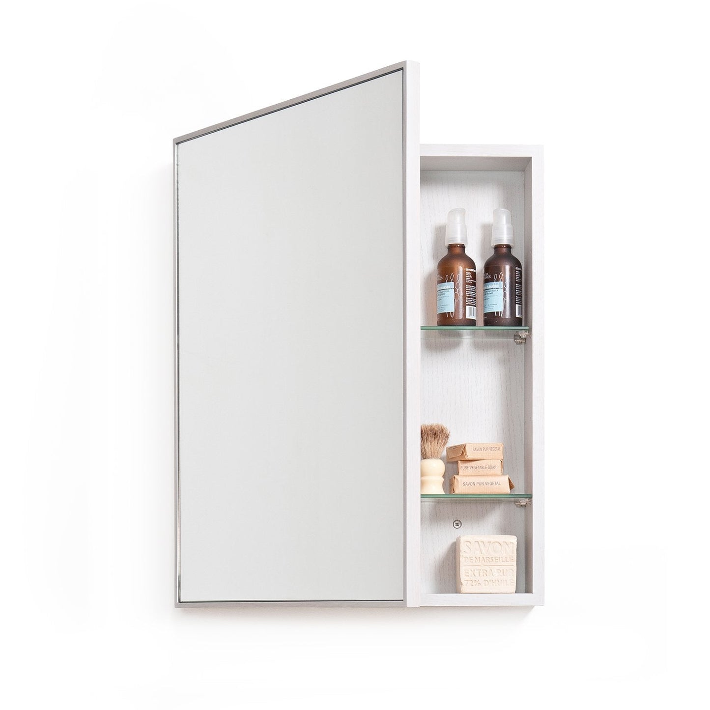 Bathroom Mirror Cabinet 550 - Oyster White - Bamboo Bathrooms