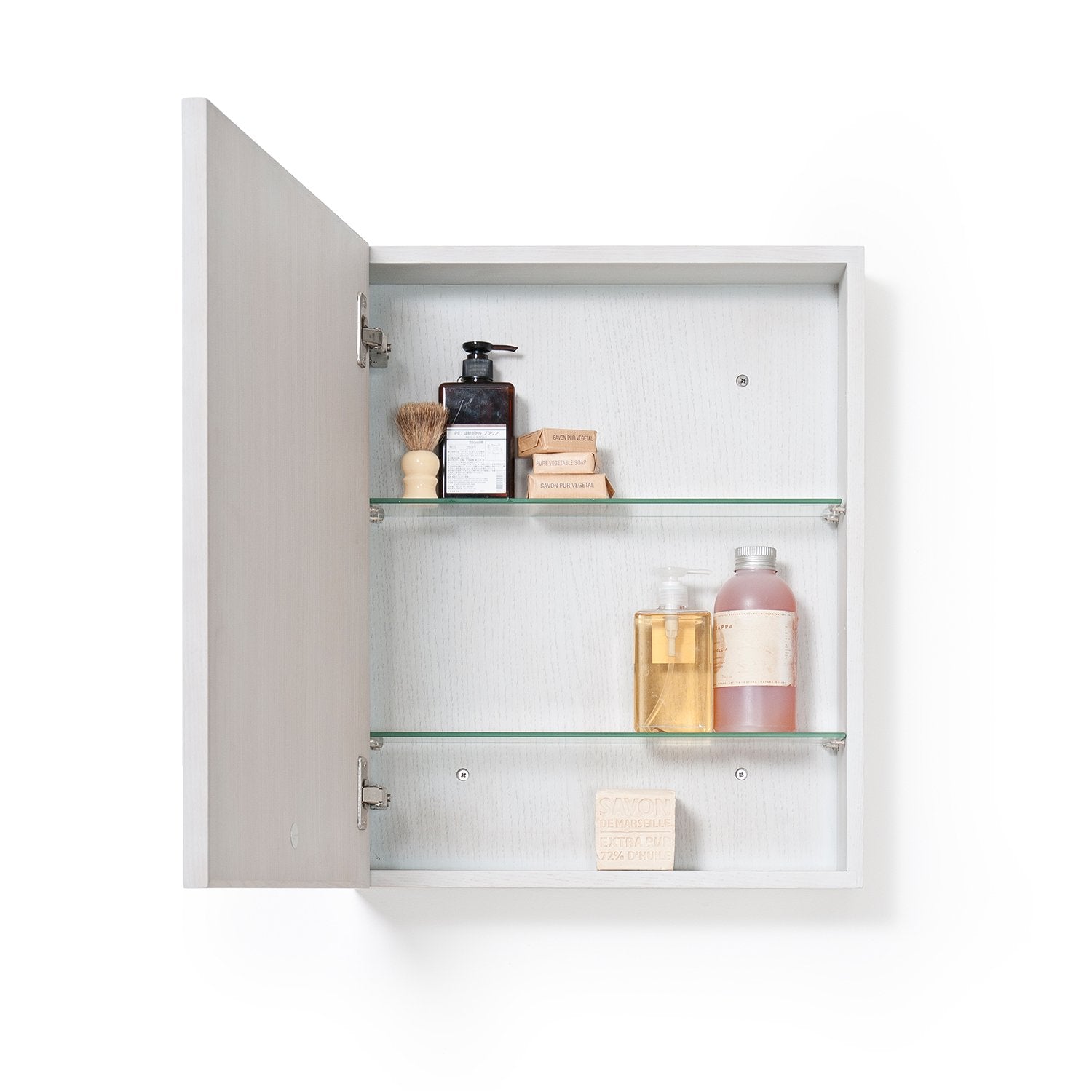 Bathroom Mirror Cabinet 550 - Oyster White - Bamboo Bathrooms