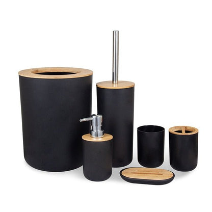 Cera Bamboo Bathroom Accessories Set - 6 Pieces - Bamboo Bathrooms