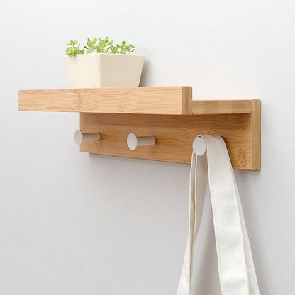 Cera Bamboo Robe Hook with Shelf - Bamboo Bathrooms