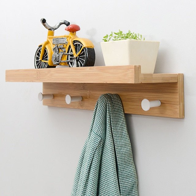 Cera Bamboo Robe Hook with Shelf - Bamboo Bathrooms