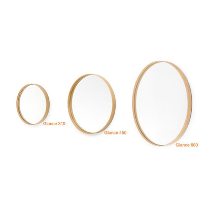 Glance Round Wall Mirror 450 - Natural Oak - Bamboo Bathrooms