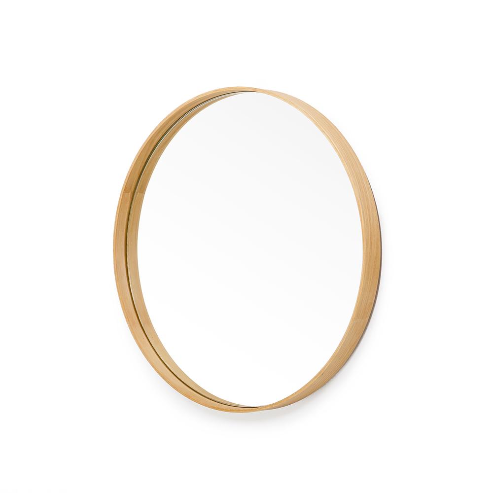 Glance Round Wall Mirror 450 - Natural Oak - Bamboo Bathrooms