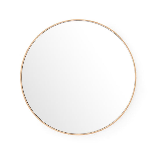 Glance Round Wall Mirror 660 - Natural Oak - Bamboo Bathrooms