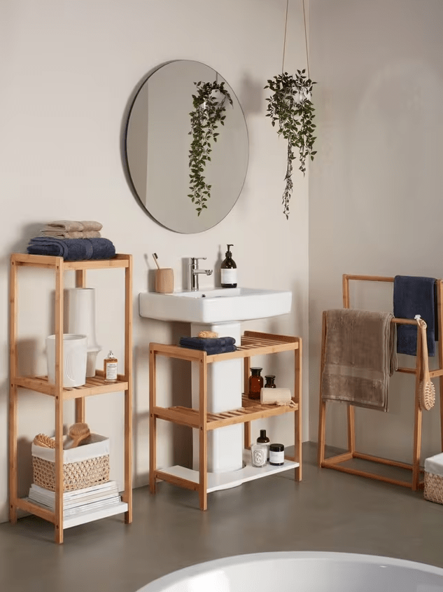 John Lewis ANYDAY Bamboo Under - Sink Shelves - Bamboo Bathrooms