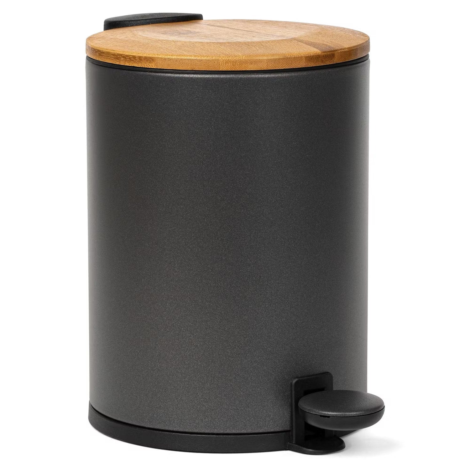 KAZAI 3L Bamboo Bathroom Bin in Black - Bamboo Bathrooms