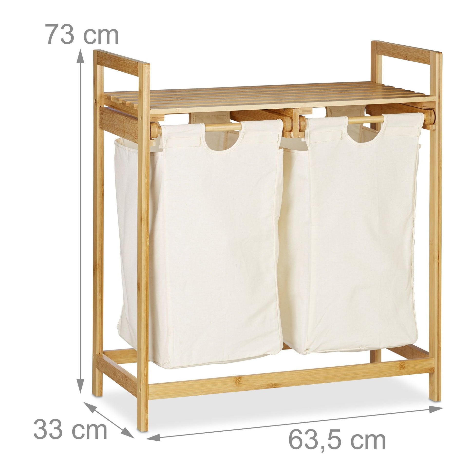 RelaxDays 2 - Compartment Bamboo Laundry Hamper - Bamboo Bathrooms