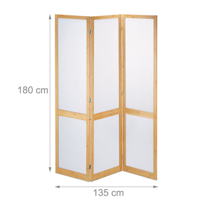 RelaxDays 3 Panel Room Divider Bamboo - Bamboo Bathrooms