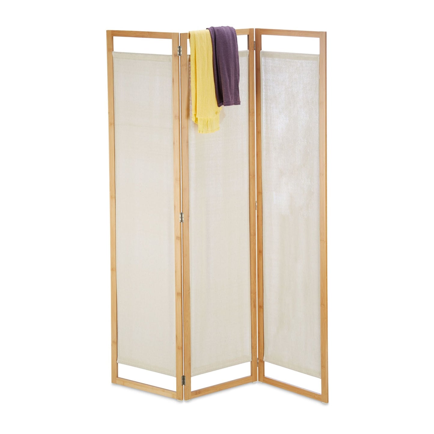 RelaxDays 3 Panel Room Divider Bamboo & Fabric - Bamboo Bathrooms