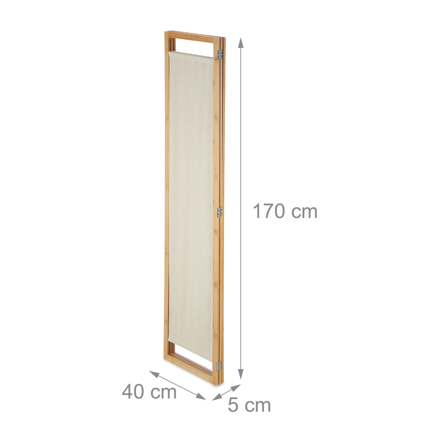 RelaxDays 3 Panel Room Divider Bamboo & Fabric - Bamboo Bathrooms