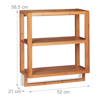 RelaxDays 3 - Tier Bamboo Wall Shelf - Bamboo Bathrooms