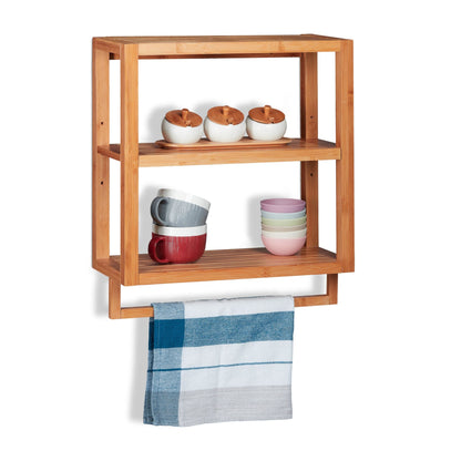 RelaxDays 3 - Tier Bamboo Wall Shelf - Bamboo Bathrooms