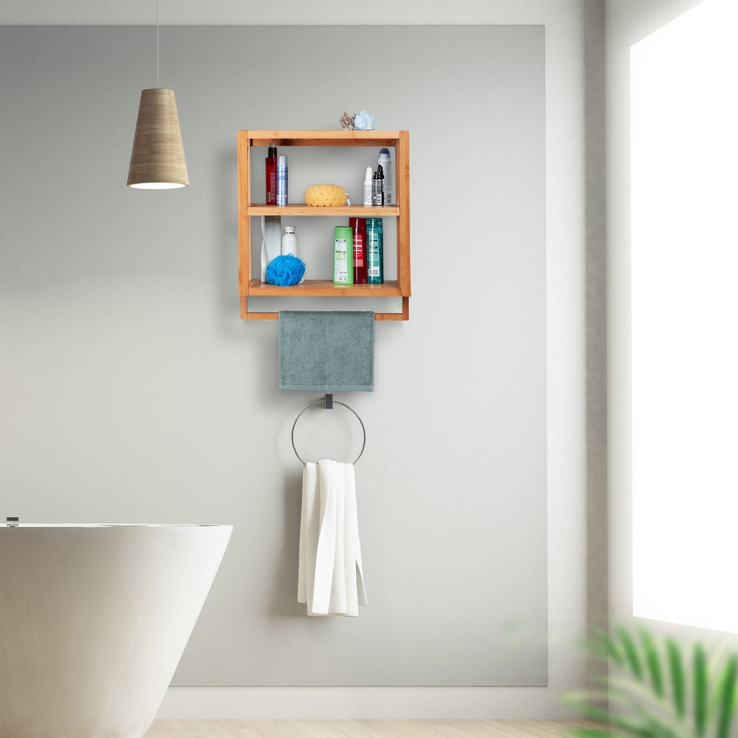 RelaxDays 3 - Tier Bamboo Wall Shelf - Bamboo Bathrooms