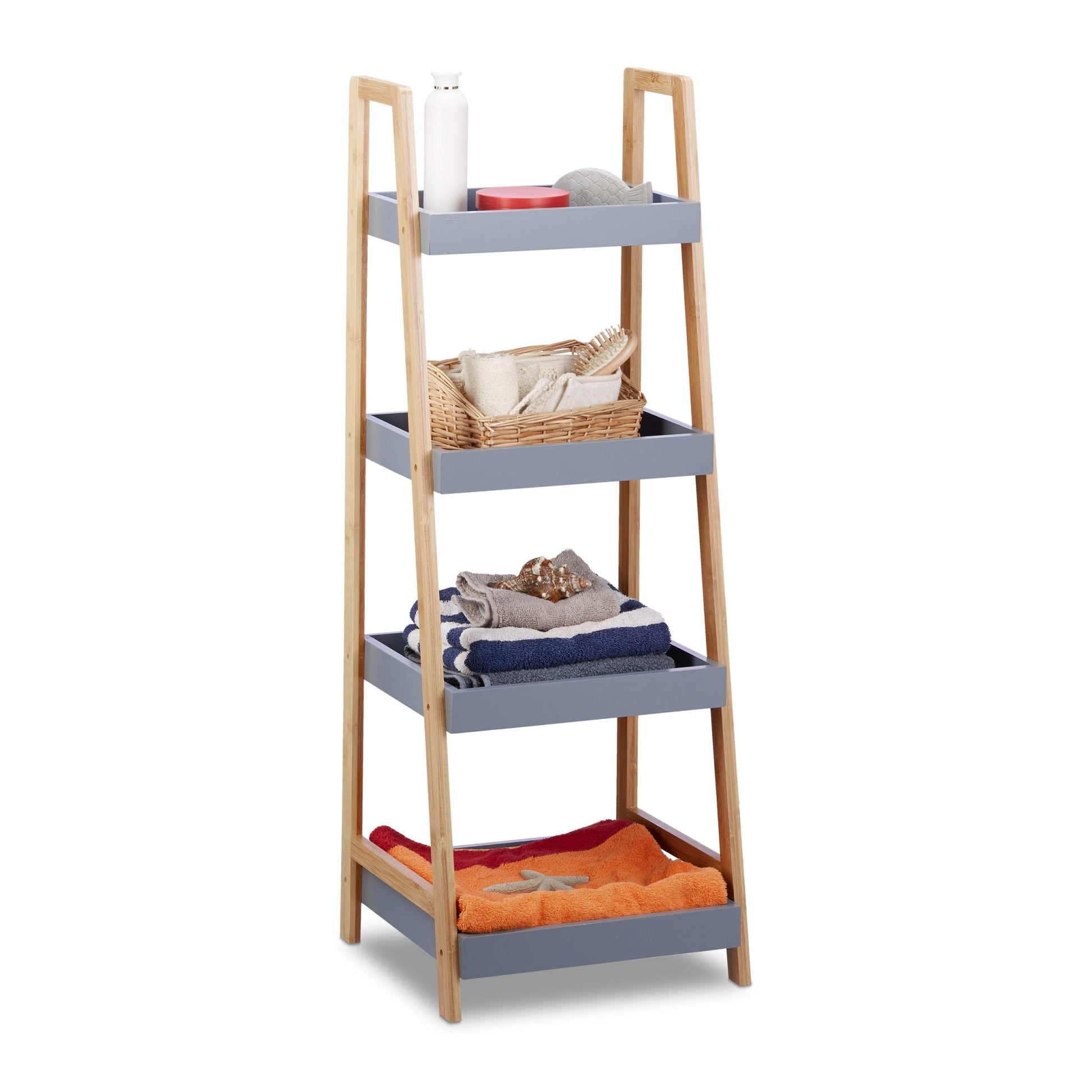 RelaxDays 4 - Tier Bamboo Bathroom Shelf - Bamboo Bathrooms