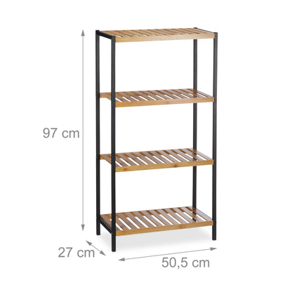 RelaxDays 4 - Tier Bamboo + Steel Shelf - Bamboo Bathrooms