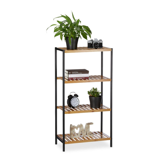 RelaxDays 4 - Tier Bamboo + Steel Shelf - Bamboo Bathrooms