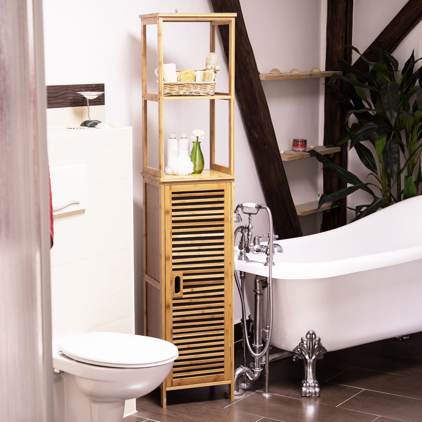 RelaxDays 5 - Tier Bamboo Bathroom Rack - Bamboo Bathrooms