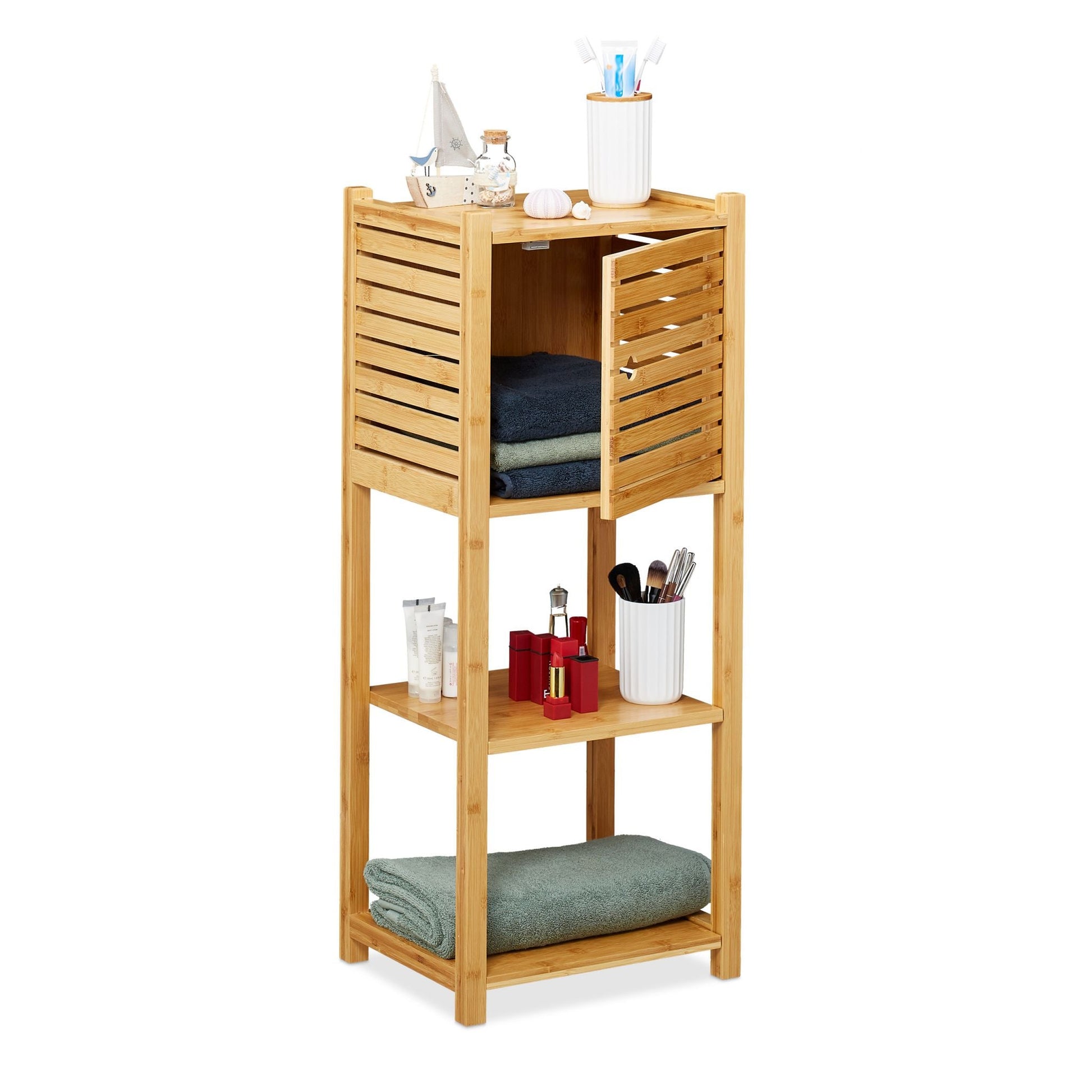 RelaxDays Bamboo Bathroom Cabinet 4 Tiers - Bamboo Bathrooms