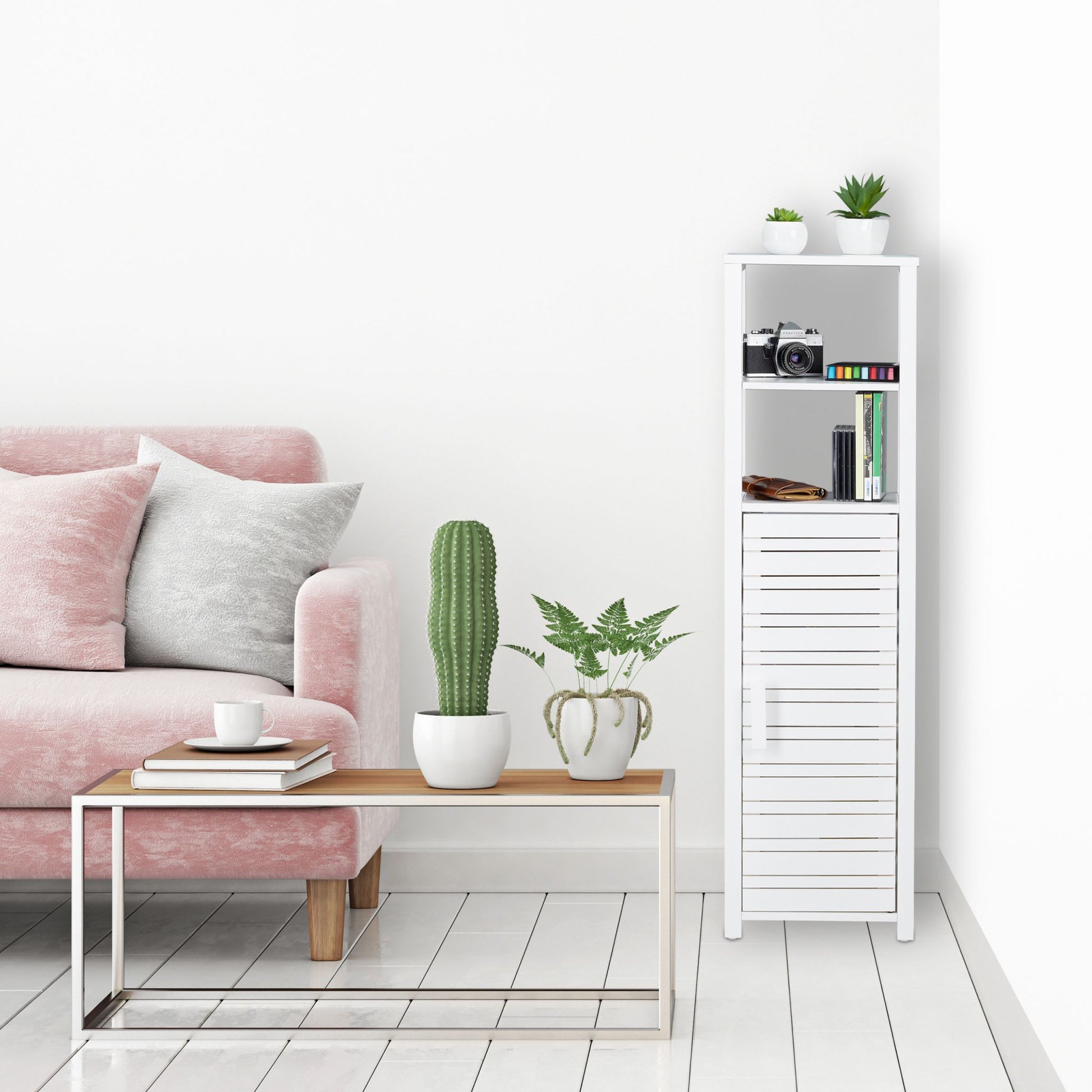 RelaxDays Bamboo Bathroom Shelf with Door - Bamboo Bathrooms