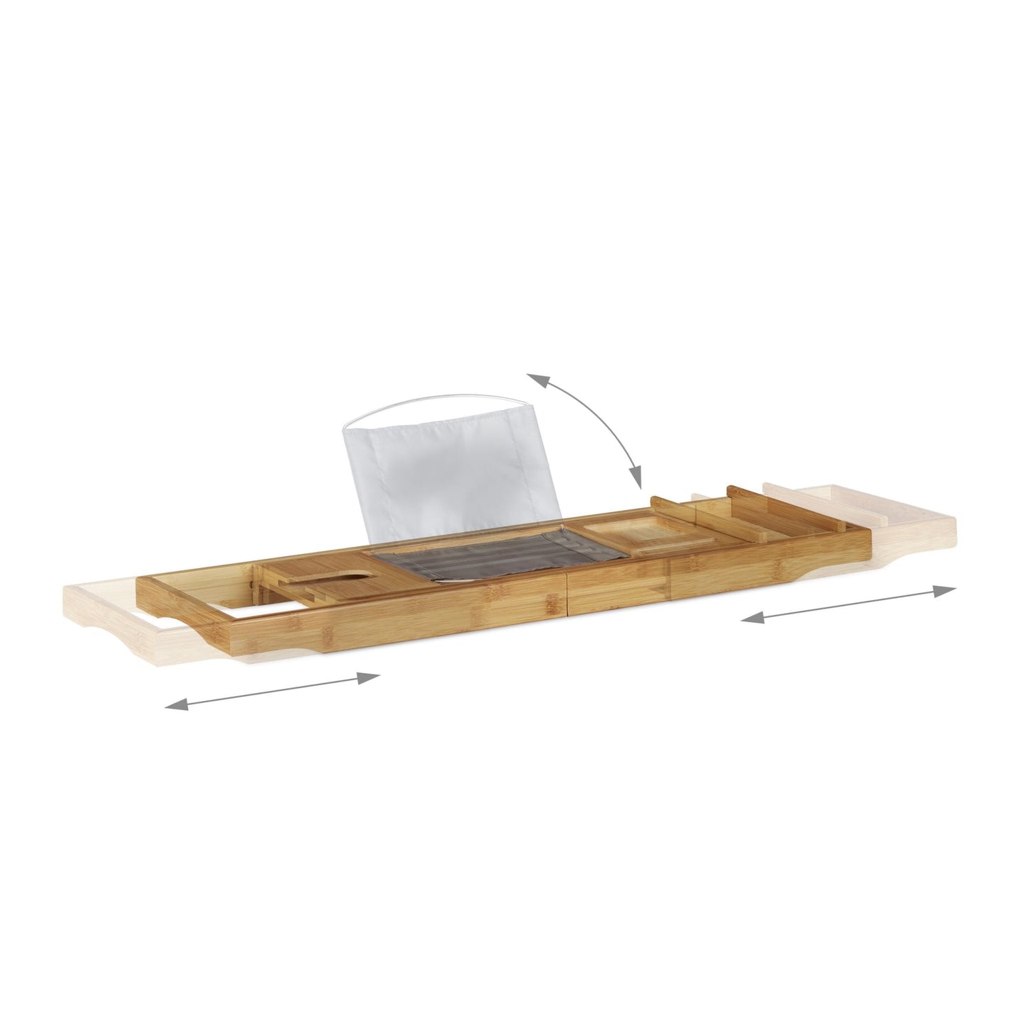 RelaxDays Bamboo Bathtub Caddy with Bookstand - Bamboo Bathrooms