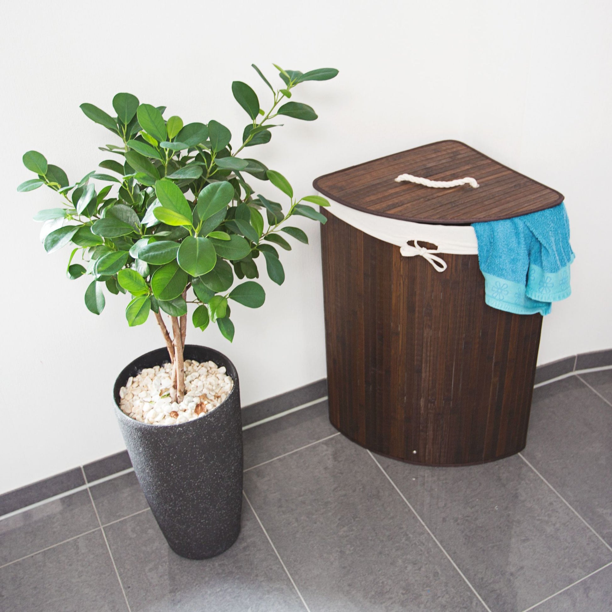 RelaxDays Bamboo Corner Hamper - Bamboo Bathrooms