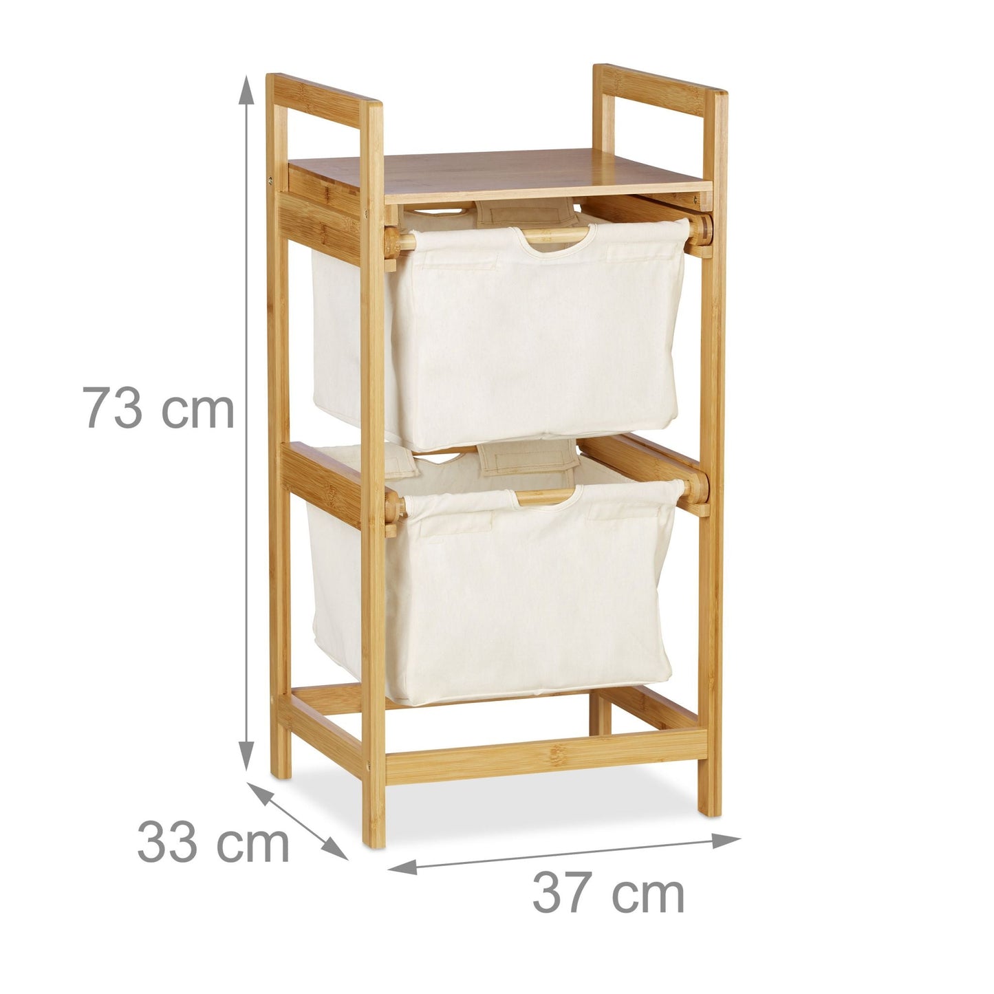 RelaxDays Bamboo Laundry Hamper 2 Drawers - Bamboo Bathrooms