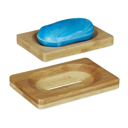 RelaxDays Bamboo Soap Dish Set of 2 - Bamboo Bathrooms