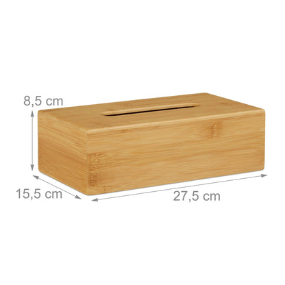 RelaxDays Bamboo Tissue Box Cover 27.5 cm - Bamboo Bathrooms