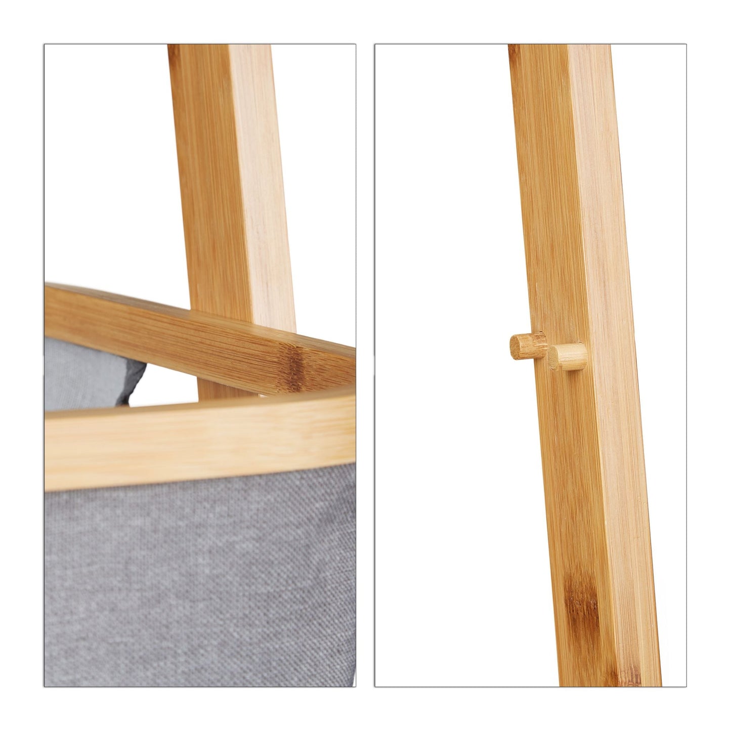 RelaxDays Bamboo Towel Rack with Hamper - Bamboo Bathrooms