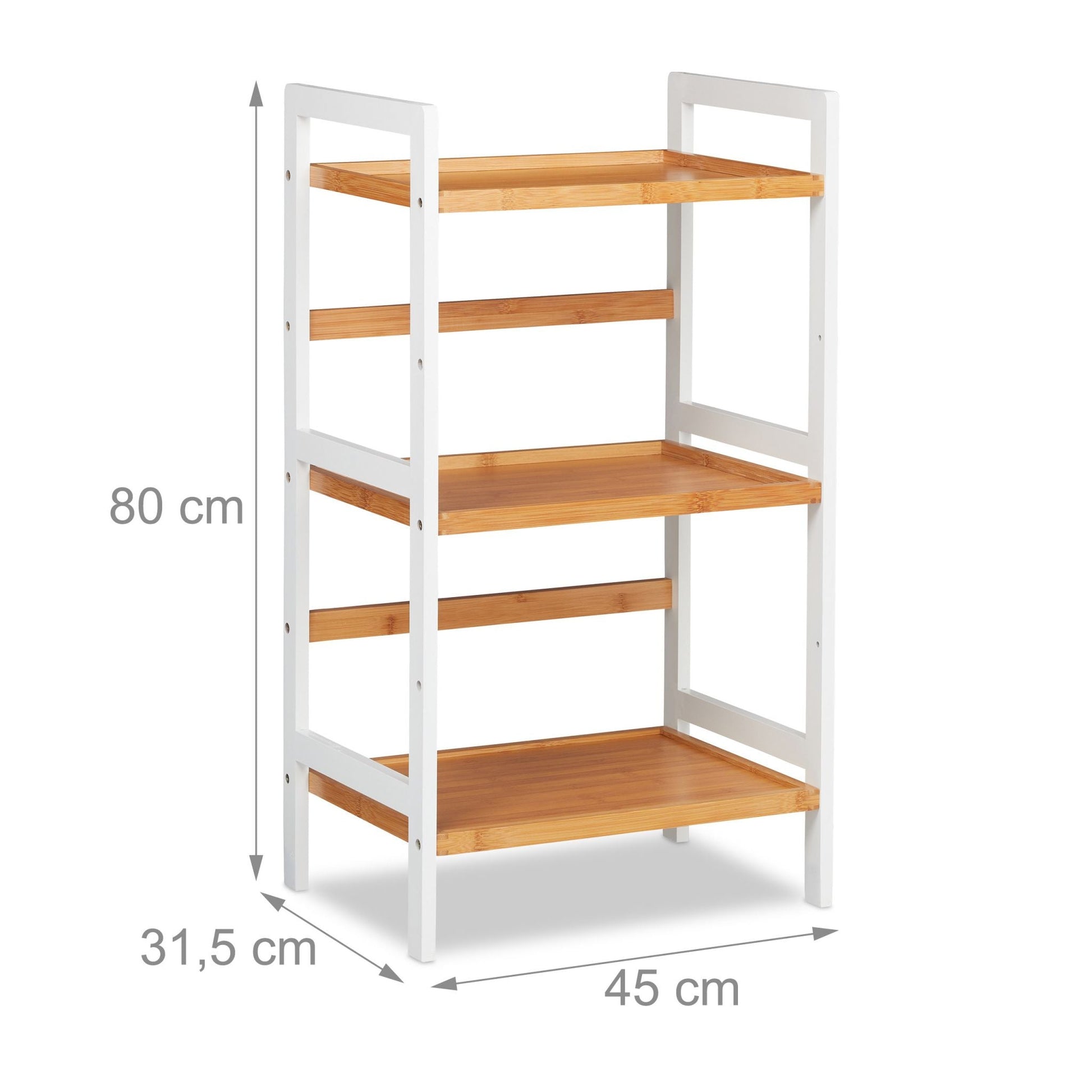 RelaxDays Bathroom Shelving Unit White/Natural - Bamboo Bathrooms