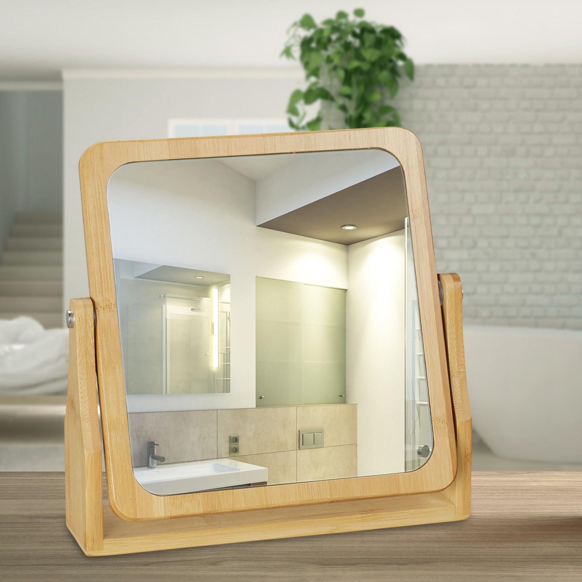 RelaxDays Cosmetic Mirror Bamboo - Bamboo Bathrooms