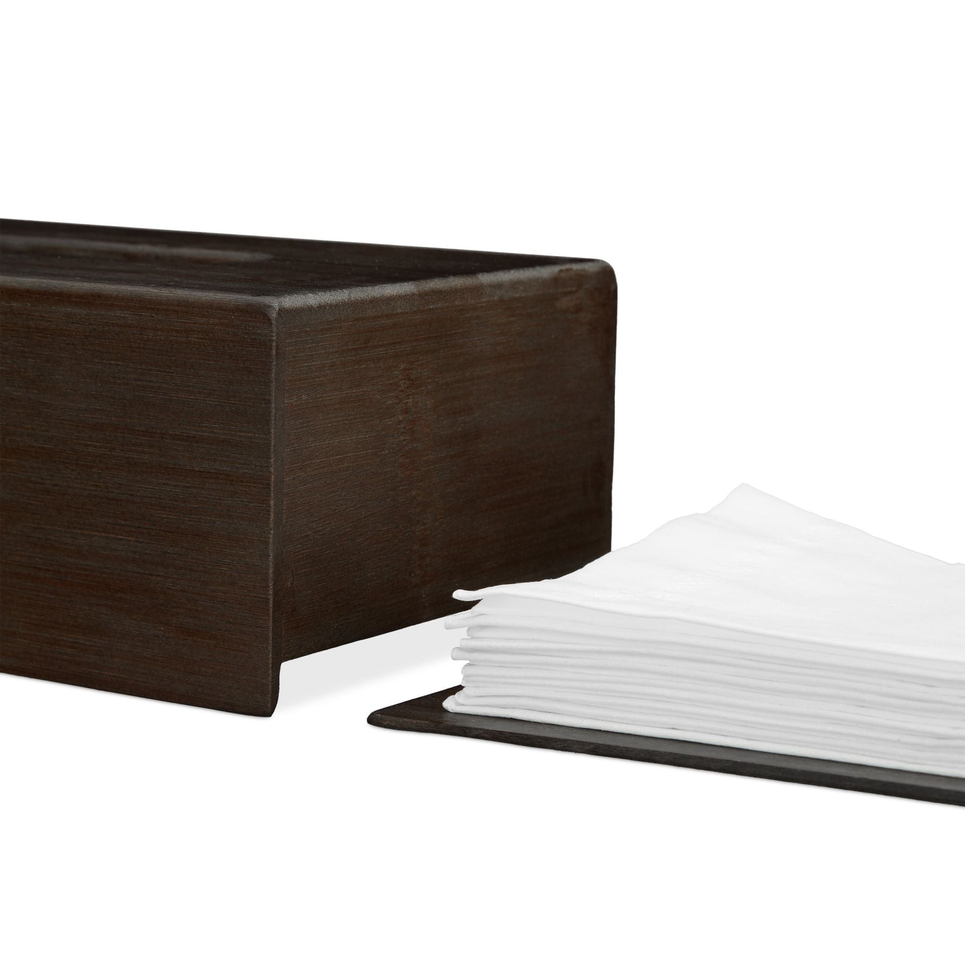 RelaxDays Dark Brown Bamboo Tissue Box - Bamboo Bathrooms