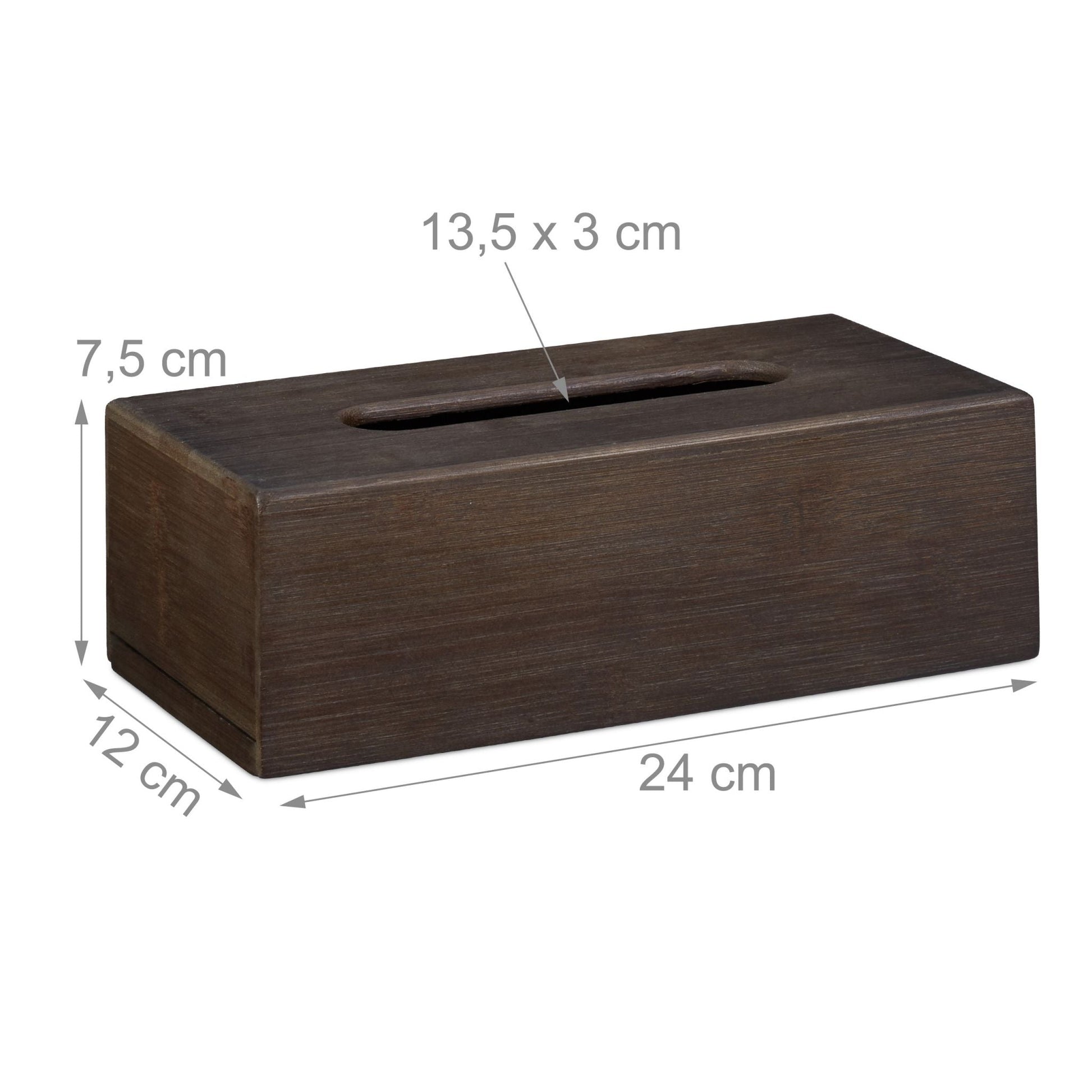 Relaxdays Dark Brown Bamboo Tissue Box - Bamboo Bathrooms