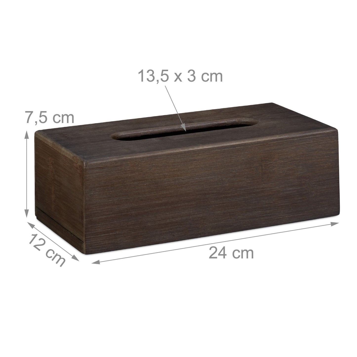 RelaxDays Dark Brown Bamboo Tissue Box - Bamboo Bathrooms