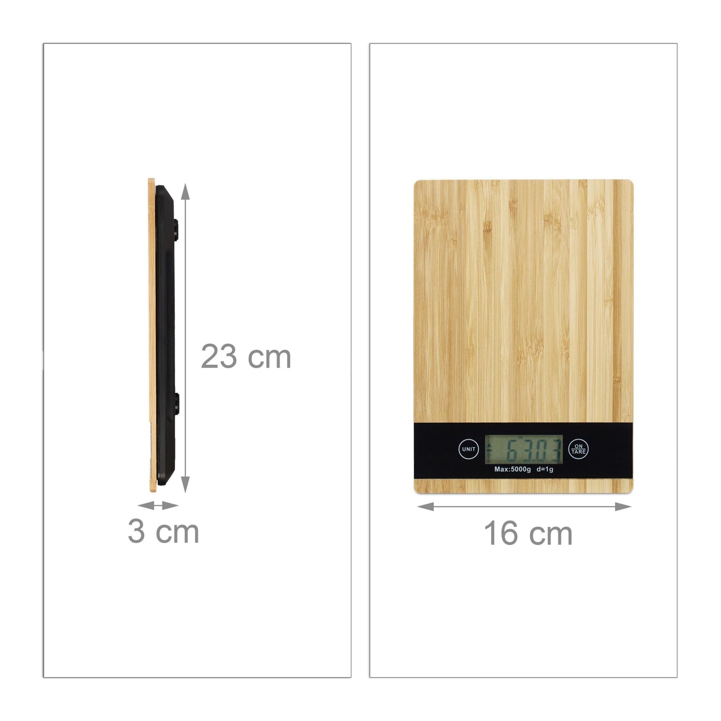 RelaxDays Digital Bamboo Kitchen Scale - Bamboo Bathrooms