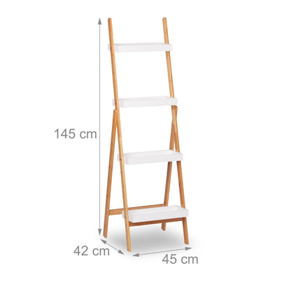 RelaxDays Foldable Bamboo Ladder Shelf - Bamboo Bathrooms