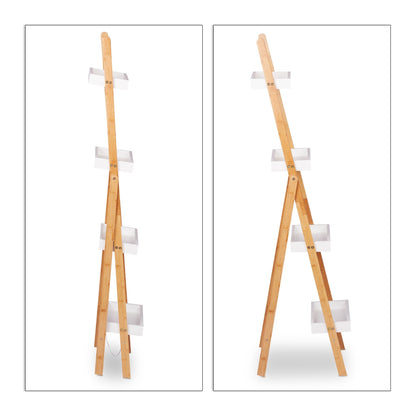 RelaxDays Foldable Bamboo Ladder Shelf - Bamboo Bathrooms