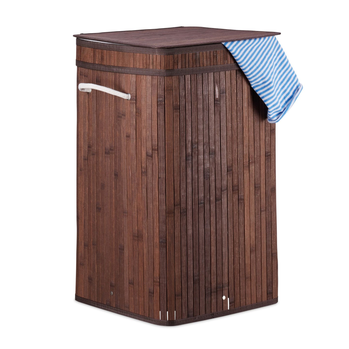 RelaxDays Foldable Bamboo Laundry Basket - Bamboo Bathrooms