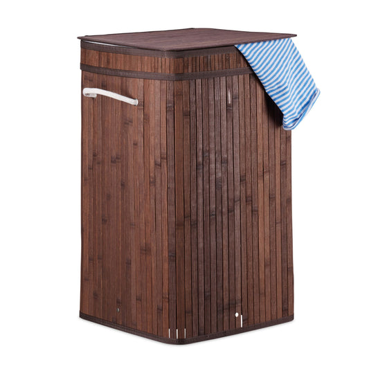 RelaxDays Foldable Bamboo Laundry Basket - Bamboo Bathrooms