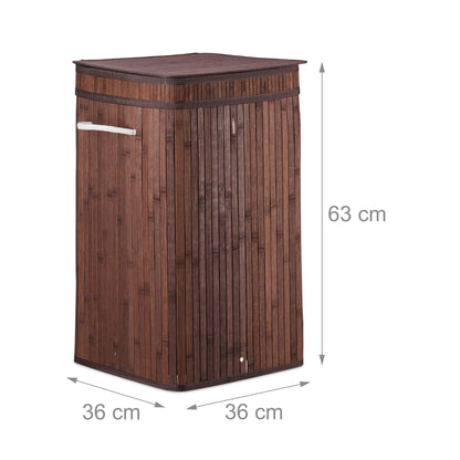 RelaxDays Foldable Bamboo Laundry Basket - Bamboo Bathrooms