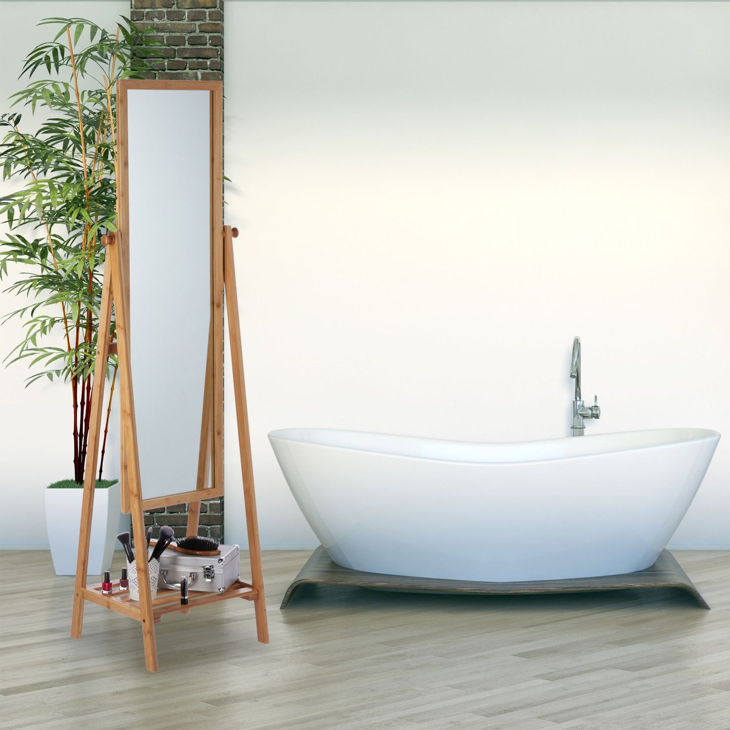 RelaxDays Free - Standing Bamboo Mirror - Bamboo Bathrooms